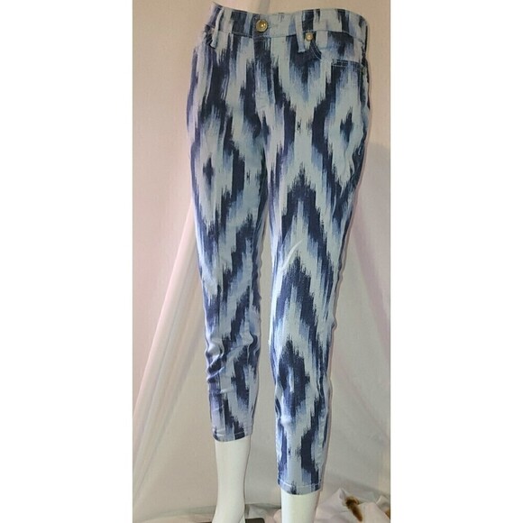 Nine West Vintage America Matchstick Skinny Brush Stroke Capri - Size 2 - Picture 3 of 9